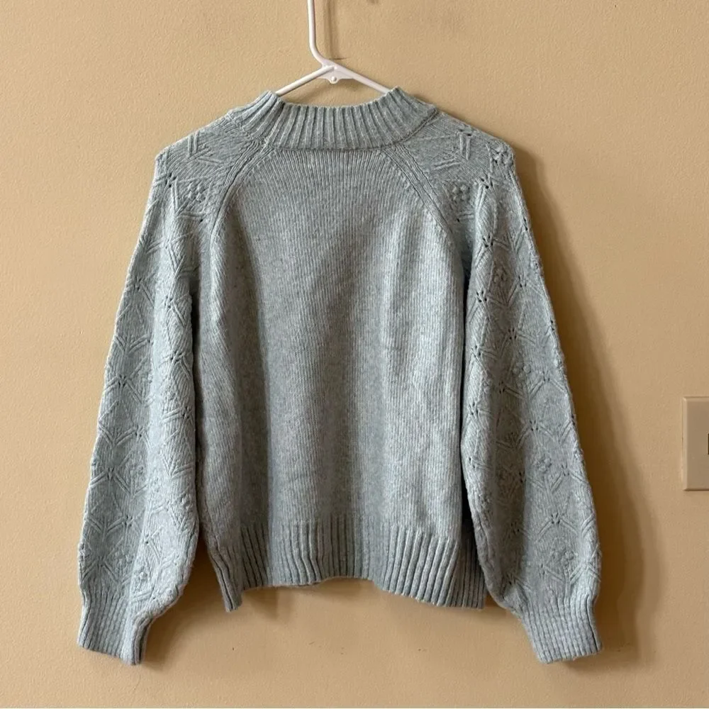 Lauren Conrad Balloon Sleeve Mock Neck Sweater - Picture 6 of 7
